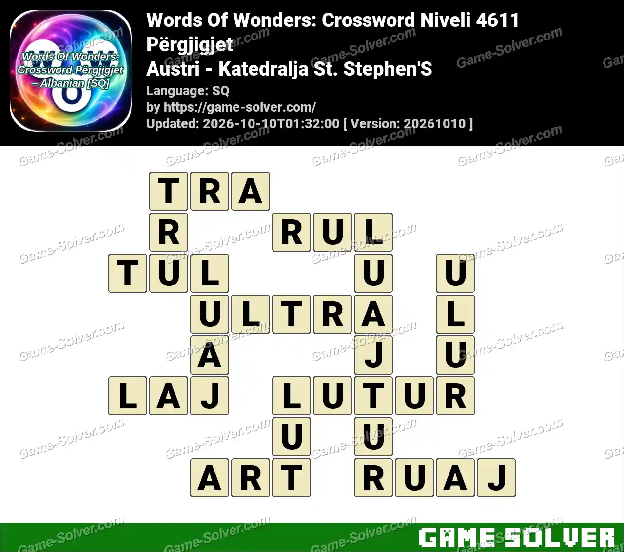 Words Of Wonders: Crossword Niveli 4611 Përgjigjet – Austri – Katedralja St. Stephen’S
